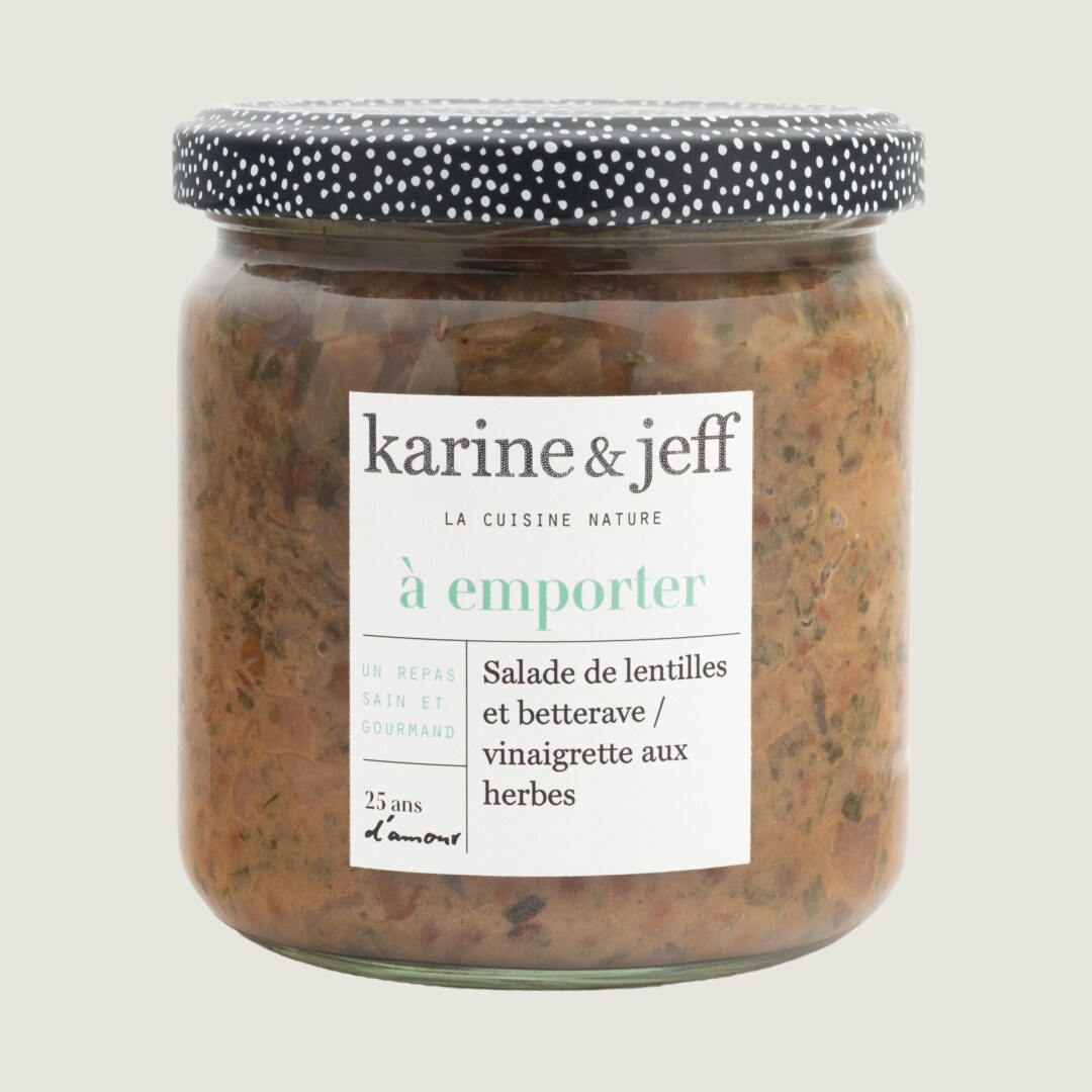 Insalata di lenticchie e barbabietola / vinaigrette alle erbe