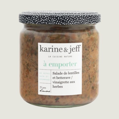Insalata di lenticchie e barbabietola / vinaigrette alle erbe