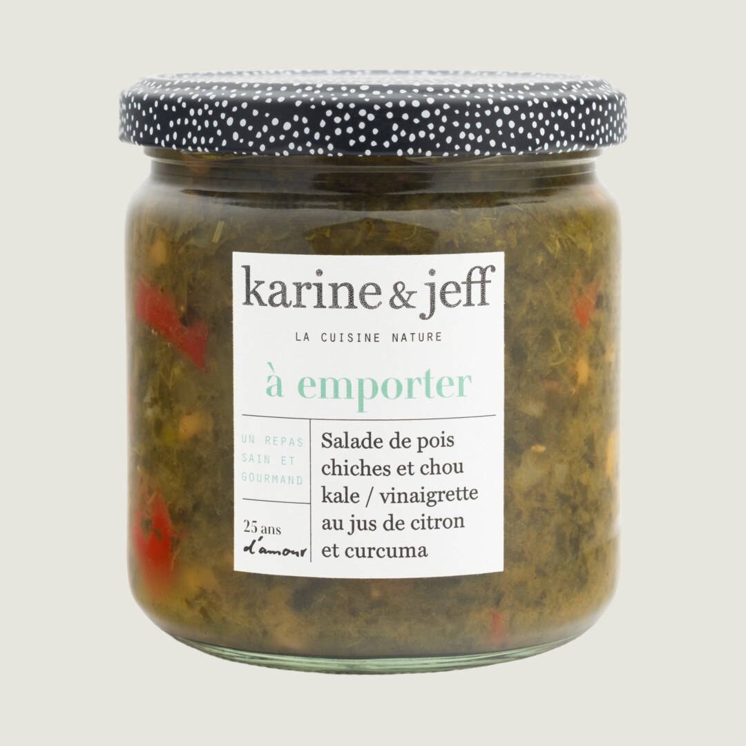 Insalata di ceci e kale / vinaigrette al succo di limone e curcuma